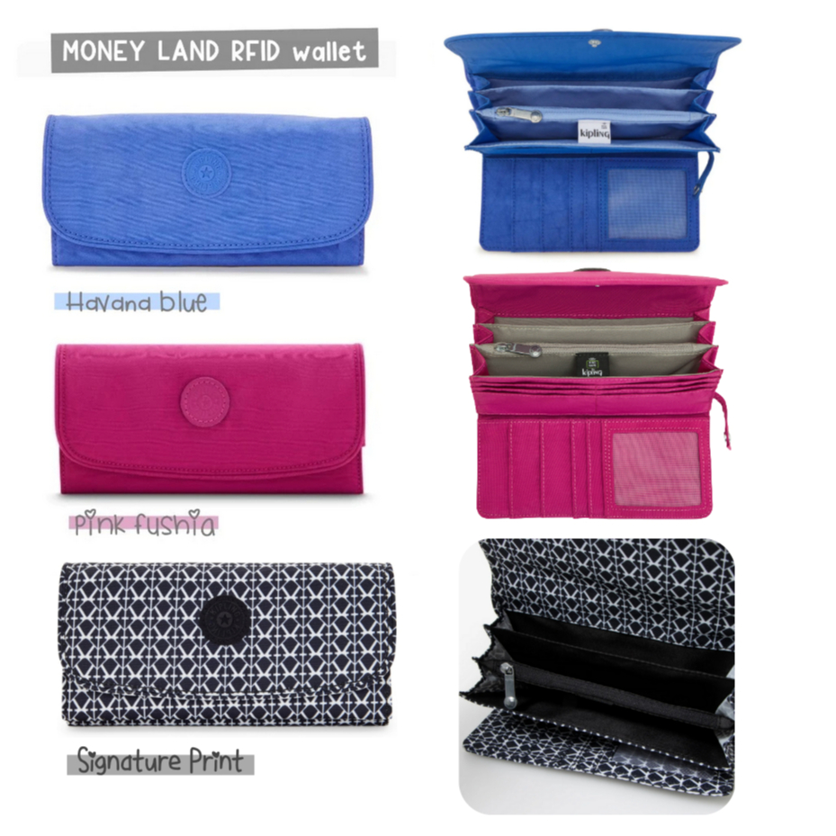 (6/6สี) กระเป๋าตังค์ใบยาว New! Kipling Money Land Large Wallet with Wristlet