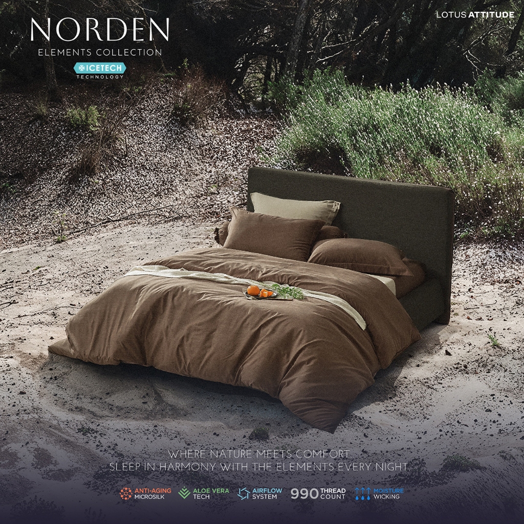 LOTUS ATTITUDE ปลอกผ้านวม รุ่น NORDEN ELEMENTS นวัตกรรมICETECH Technology ทุกสัมผัสเย็นยิ่งขึ้น ส่งฟรี