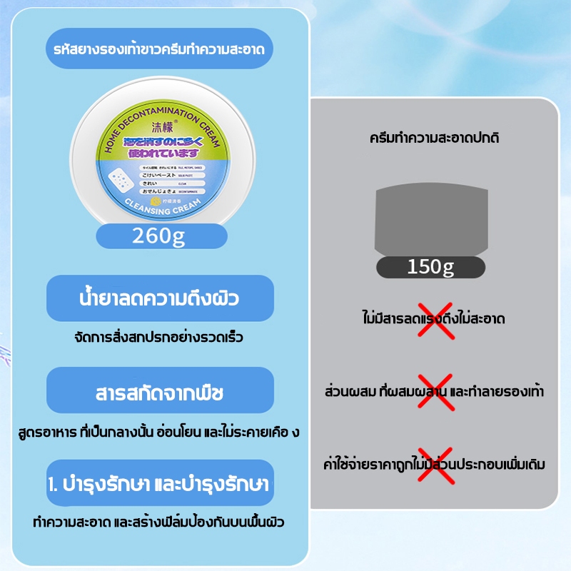 Quick delivery น้ำยาทำความสะอาดรองเท้า ทำความสะอาดล้ำลึกและกระจ่างใสอเนกประสงค์ พร้อมฟองน้ำสำหรับขัด