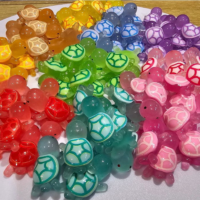 เต่าเรซิ่นเรืองแสง ตกแต่งภูมิทัศน์ งานDIY 10 สี