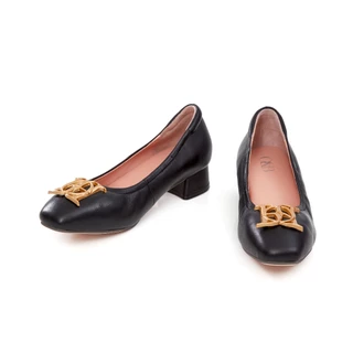 O&B รองเท้าหนังแกะ รุ่น AUDREY CREST CLASSIC HEELS IN GIRL IN BLACK-11248CS32166F_C4BKXX