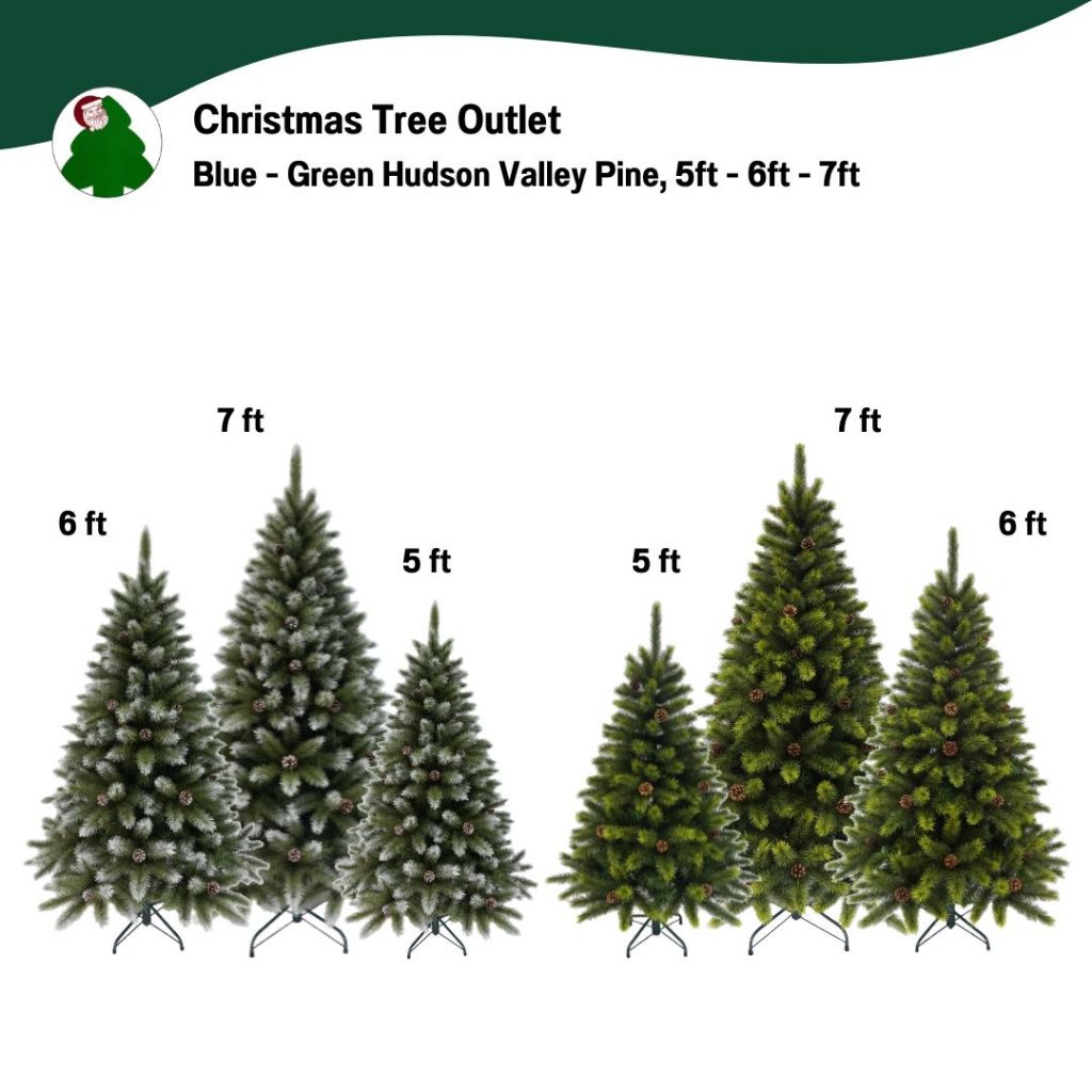 Christmas Tree | Blue - Green Hudson Valley Pine - ต้นคริสต์มาสเสมือนจริง ต้นคริสต์มาสขนาด (152 cm - 215 cm)