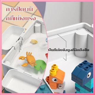 โต๊ะตัวต่อ โต๊ะตัวต่อเด็ก พร้อมเก้าอี้มีพนักพิง ตัวต่อ605 ชิ้น โต๊ะบล็อกตัวต่อสำหรับเสริมพัฒนาการและสร้างจินตนาการเด็ก