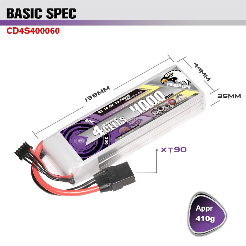 CODDAR Lipo 4s 14.8V 4000mAh 60c