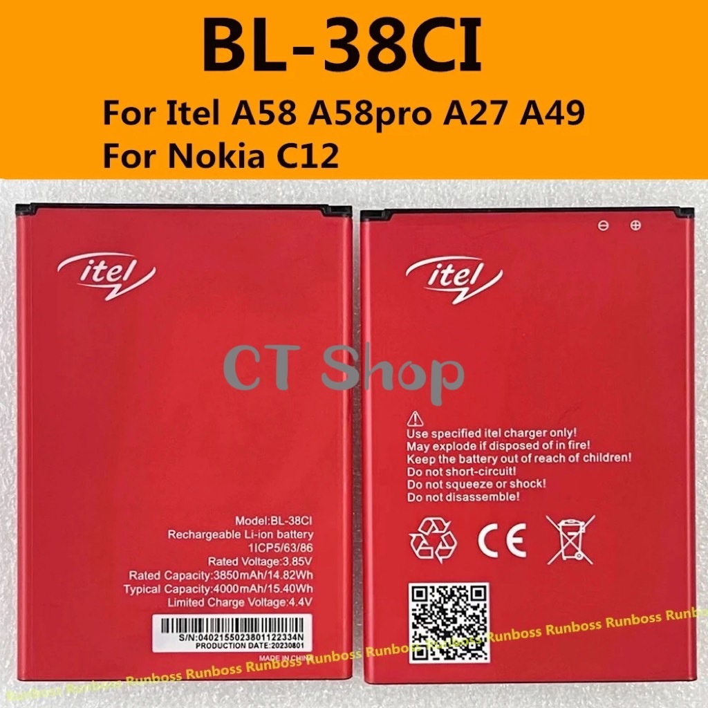 BL-38CI แบตเตอรี่ สำหรับ itel A27 A551L A49 A661L สำหรับ iTel A49 A631L A58 A58 Pro/bl-38ci แบตเตอรี่ความจุ 3.85V 4000mA