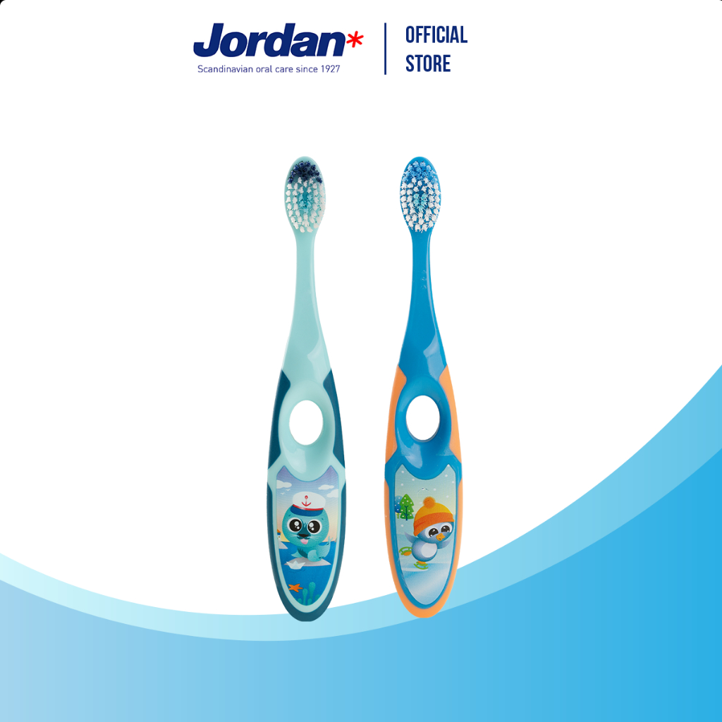 ⚡ ส่งของทุกวัน ⚡ Jordan จอร์แดนแปรงสีฟันเด็ก Step 2 สำหรับ 3-5 ปี [ แบบเดี่ยว]