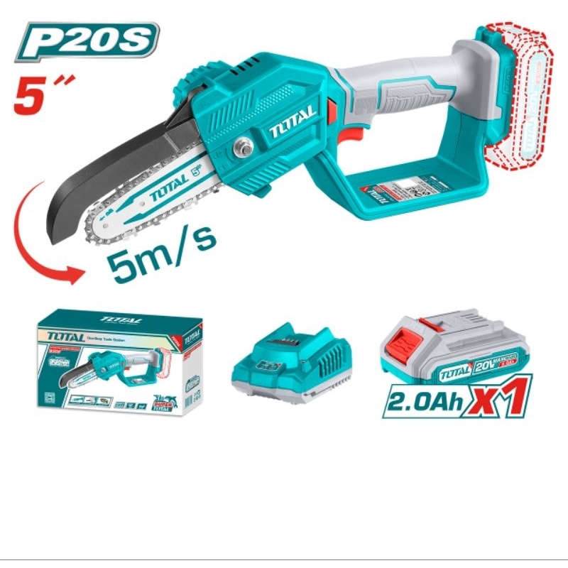 TOTAL เลื่อยโซ่แบตเตอรี่ 5" 20V. รุ่น TGSLI2058(เครื่องเปล่า) รุ่น TGSLI2058 (ครบชุด)