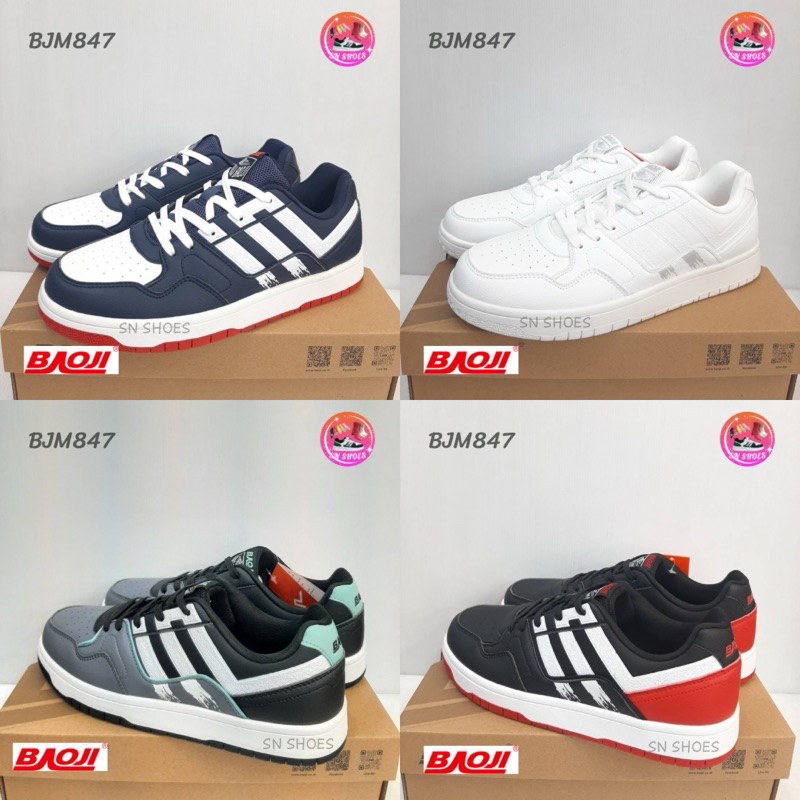 รองเท้าผ้าใบบาโอจิ BAOJI เเท้100% BJM 847รองเท้าผ้าใบผู้ชาย ไซร้ 41-45