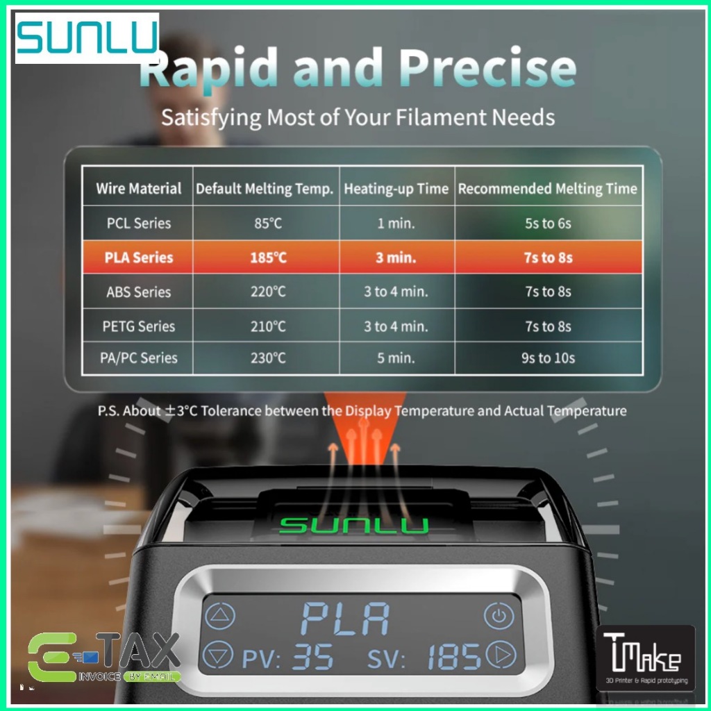 SUNLU Filament Connector FC01, Fusion Splicer, Weldable to 1.75mm PLA, ABS, PETG, PCL, PA and PC Filament - รูปที่ 4
