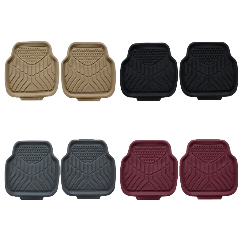 ซื้อ 1 คู่ แถม 1 คู่ !! ชุดถาดปูพื้นรถยนต์ด้านหลังรถเก๋ง, กระบะ4ประตู PVC MAT มีขอบข้างป้องกันน้ำ,ฝุ่น (มี4สี)