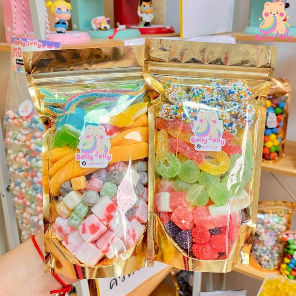 เยลลี่ 1 แถม 1 = 300g แถม 300g เยลลี่เคลือบน้ำตาล ขนม เจลลี่ เยลลี่ตัก ขนมกินเล่น