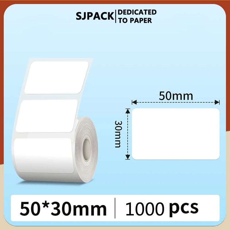 【36ม้วน】SJPACK 50x30 กระดาษความร้อน ฉลากความร้อน ฉลากความร้อนต่างๆ
