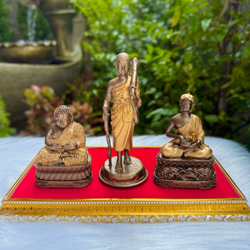 3พระอรหันต์ หน้าตัก2นิ้ว มวลสารแร่เหล็กน้ำพี้ แถมฟรีฐานรอง สีมันปูเพ้นท์ (เซทเล็ก)