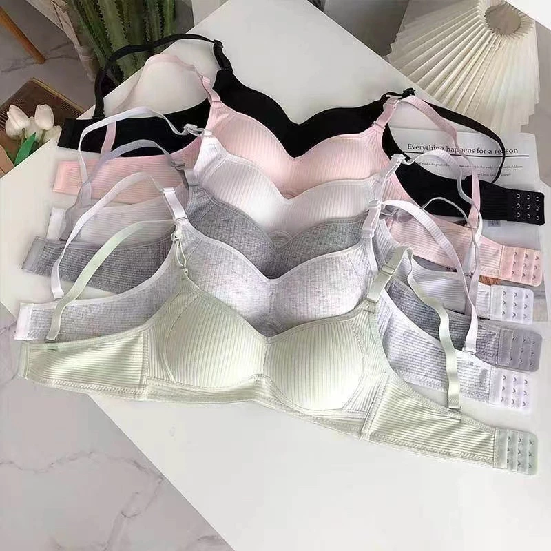 ZOOM-บราสาวเกาหลี สำหรับสาวๆอกเล็ก เสื้อชั้นในไร้โครง ไม่มีการออกแบบขอบ งานผ้านุ่มใส่สบาย สีพาสเทลปรับสายได้
