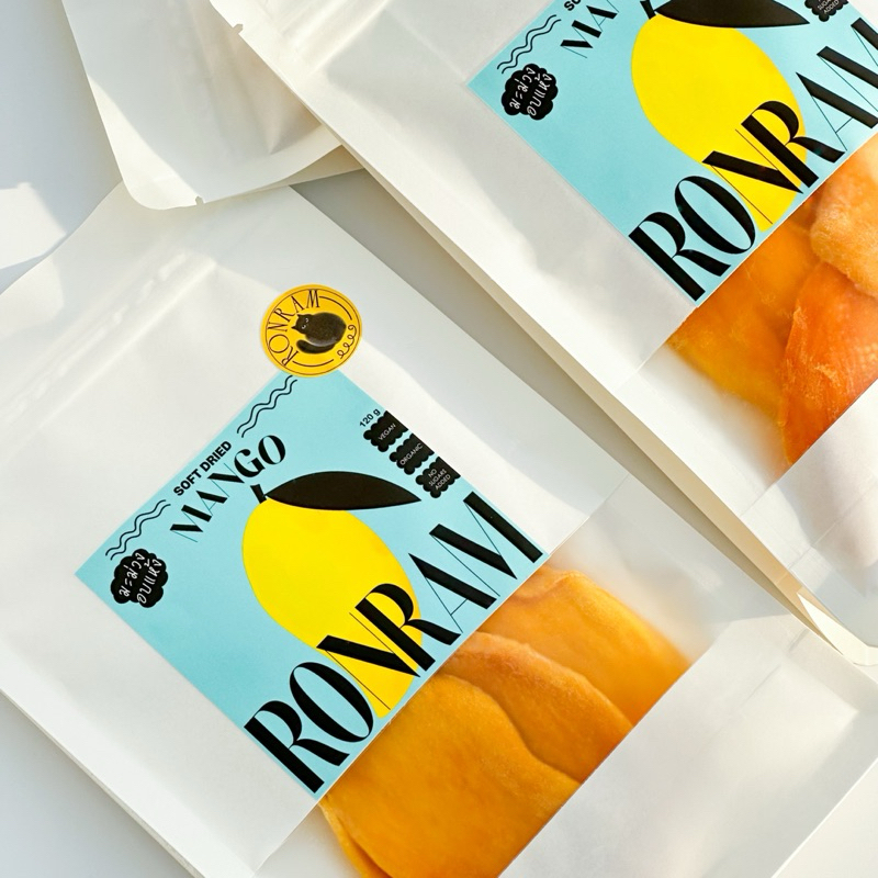 มะม่วงอบแห้งคัดพิเศษ RONRAM Soft Dried Mango | No Sugar Added