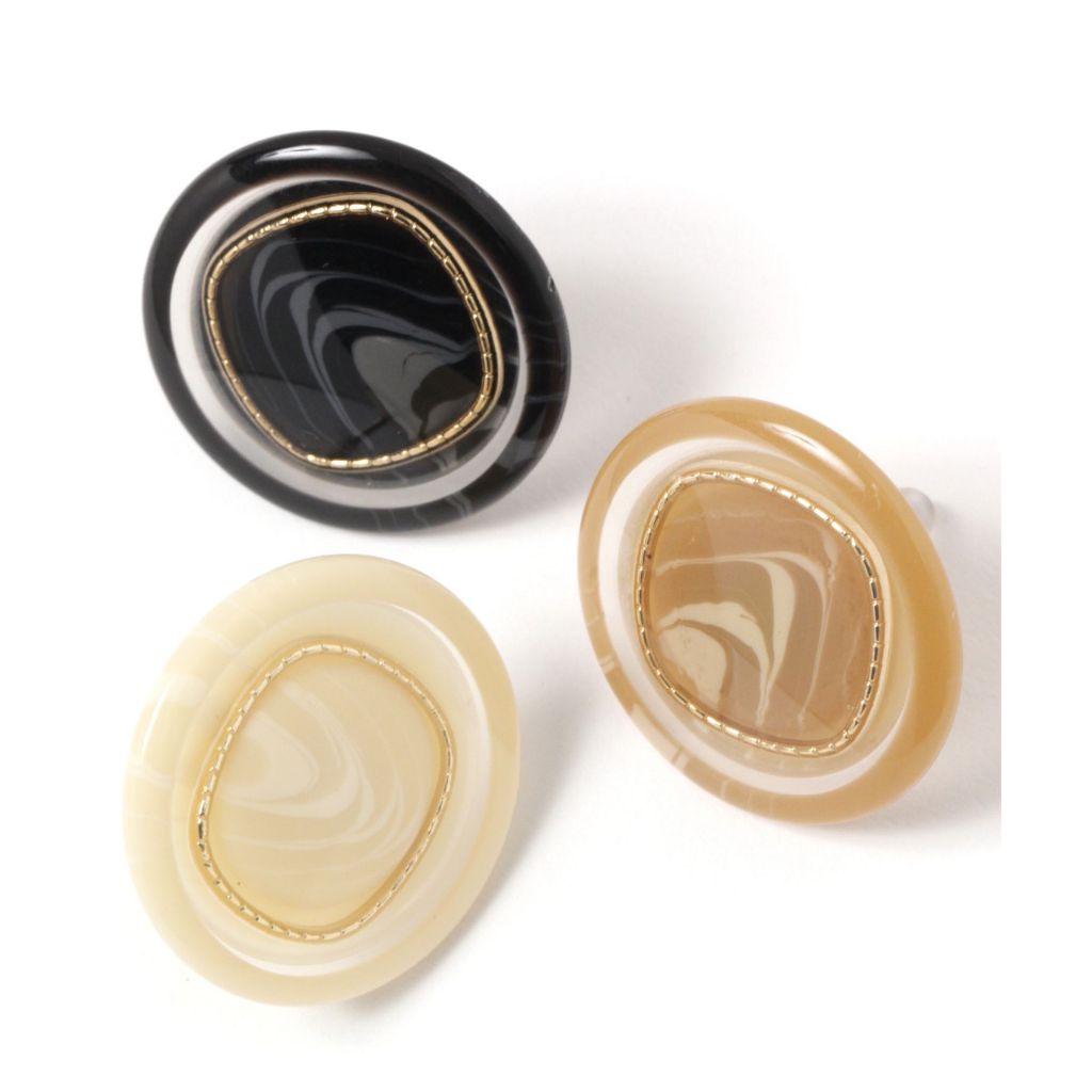 niko and ... Circle combination round button earrings