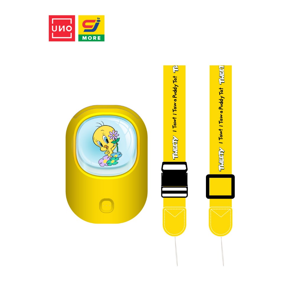UNO พัดลมพกพา พัดลมห้อยคอ มีสายคล้องคอ Tweety ลิขสิทธิ์แท้