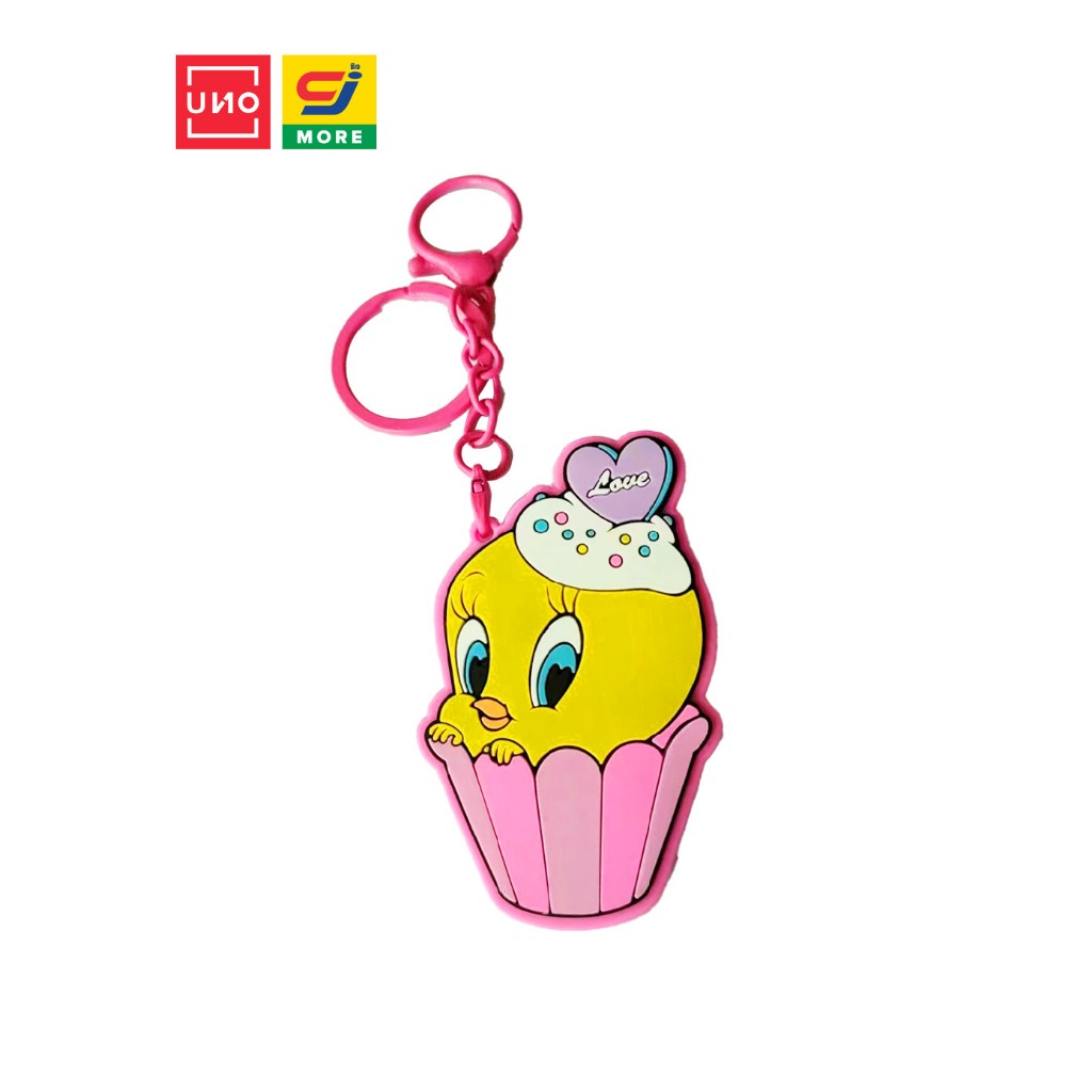 UNO พวงกุญแจกระจก ยางหยอด กระจกพวงกุญแจ Tweety ลิขสิทธิ์แท้