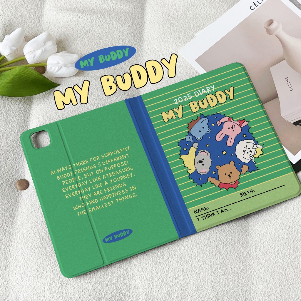 พร้อมส่ง เคสไอแพด Gen9 MY BUDDY Air5 เคสiPad Gen8 Air4 Case iPad มีที่เก็บปากกา 11pro2024 Air6