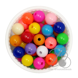 ลูกปัดพลาสติก สีสด ตราเสือ ตราจระเข้ (100 กรัม)