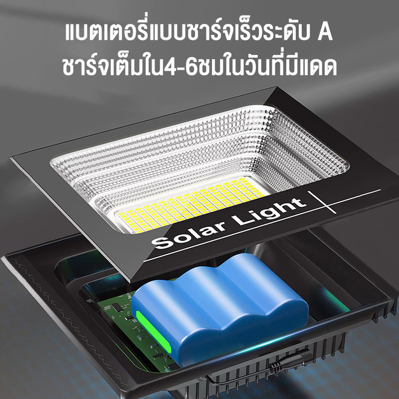 ไฟโซล่าเซลล์กลางแจ้ง กันน้ำ ป้องกันฟ้าผ่า สว่างอัตโนมัติ รับประกัน 10 ปี thumbnail 9
