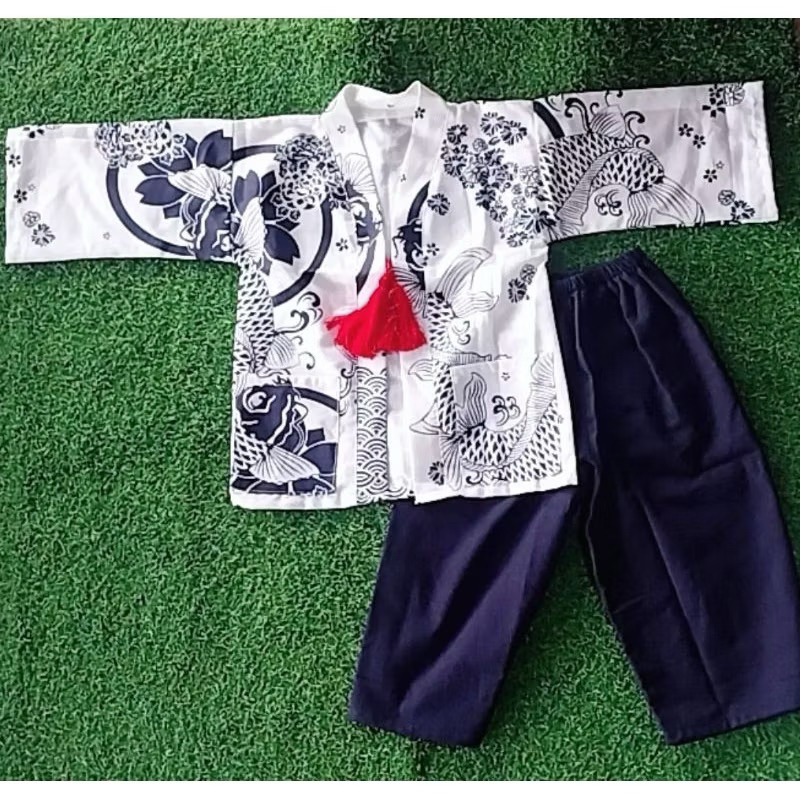 ชุดยูกาตะเด็ก เสื่อ+กางเกงขาสั้น ชุดอาเซียนประเทศญี่ปุ่น แฟนซี น้อง 8เดือน-6ปี พร้อมส่ง ยูกาตะปลาคาฟขาสั้น - รูปที่ 5