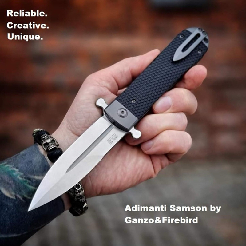 มีด มีดอเนกประสงค์Ganzo ADIMANTI Samsonของแท้100% ใบมีดยาว 3.7 นิ้ว วัสดุใบมีดเหล็ก D2 วัสดุด้ามจับ 