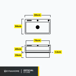 DYNAHOME รุ่น WD-7545-TS-BKซิ้งค์อ่างล้างจาน 1 หลุม สแตนเลส เกรด 304