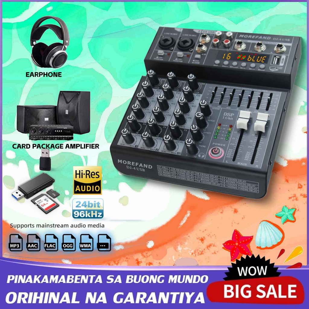 mixer 4 channel มิกเซอร์ เครื่องเสียง Bluetooth 4 / 6 / 8 ช่อง mixer เครื่องเสียง 99 DSP มิกเซอร์เอฟ