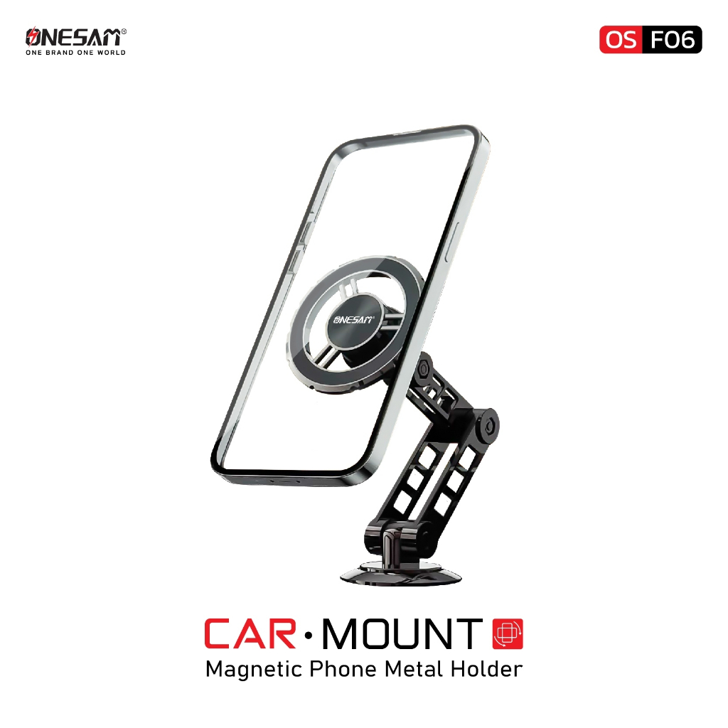 ONESAM รุ่น OS-F06 ที่ยึดมือถือในรถยนต์ แม่เหล็กยึดหลังมือถือ  Magnetic Car Mount ที่ยึดติดคอนโซล