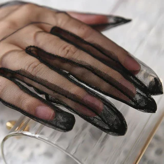 ถุงมือซีทรู แบบสั้น ถุงมือสั้นซีทรู 23 cm ถุงมือ