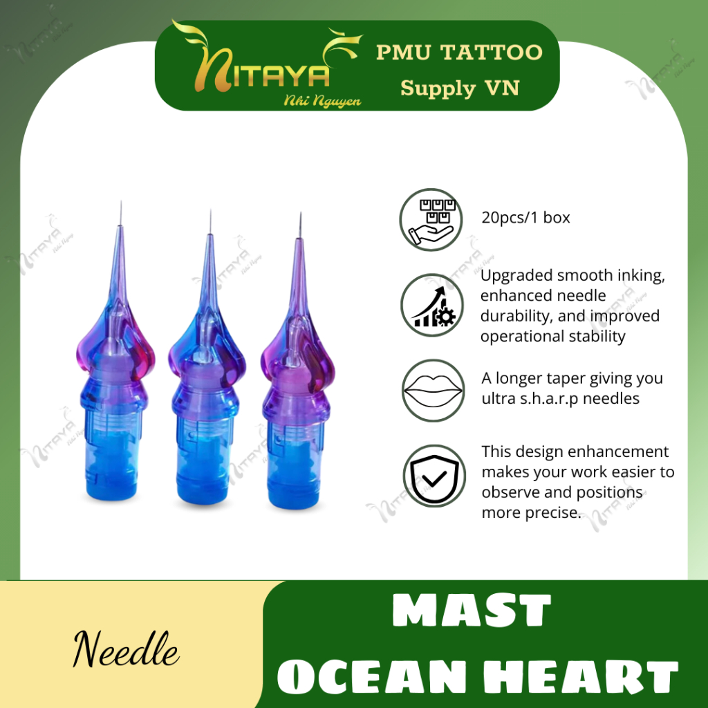 [ของแท้] เข็มสัก Mast Ocean Heart – 1RL-3RL สำหรับเครื่องฮอคว์ กล่องละ20pcs (1 box)