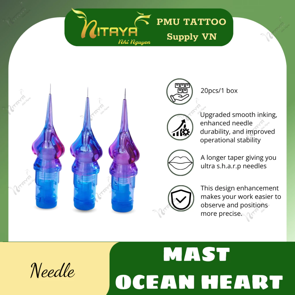 [ของแท้] เข็มสัก Mast Ocean Heart – 1RL-3RL สำหรับเครื่องฮอคว์ กล่องละ20pcs (1 box)
