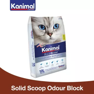 [20621] Kanimal Solid Scoop Odour Block Cat Litter ทรายแมวภูเขาไฟ สูตรกำจัดแอมโมเนีย บรรจุ 10 กิโลกรัม (12ลิตร)