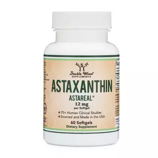 ต้านอนุมูลอิสระผิวโกลว์ Double Wood Astaxanthin 12mg 60 Softgels (No.2136)