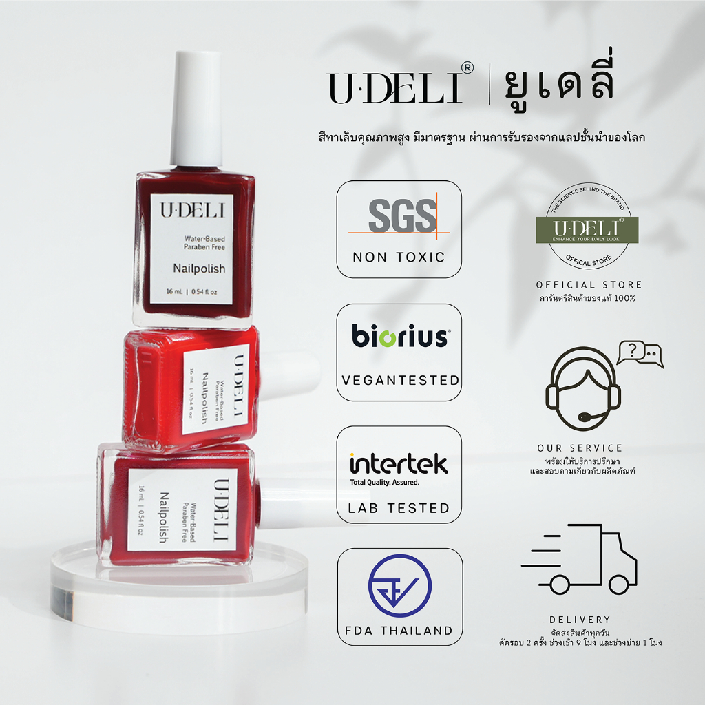 สีทาเล็บกึ่งเจล (ไม่อบ) U-DELI U-685 Earth Tone 16ml เล็บสีนู้ด Nude Vegan Nail-polish ไร้กลิ่นฉุน - รูปที่ 7