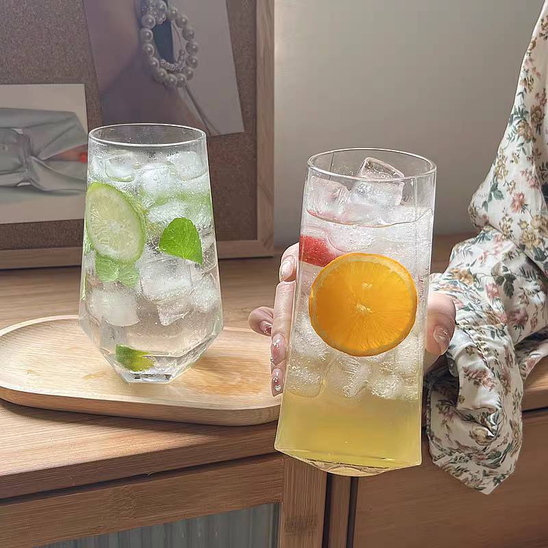 พร้อมส่ง แก้วเครื่องดื่มเย็น ทรงสูงสุดน่ารัก สไตล์มินิมอล คาร์เฟ่ - รูปที่ 3