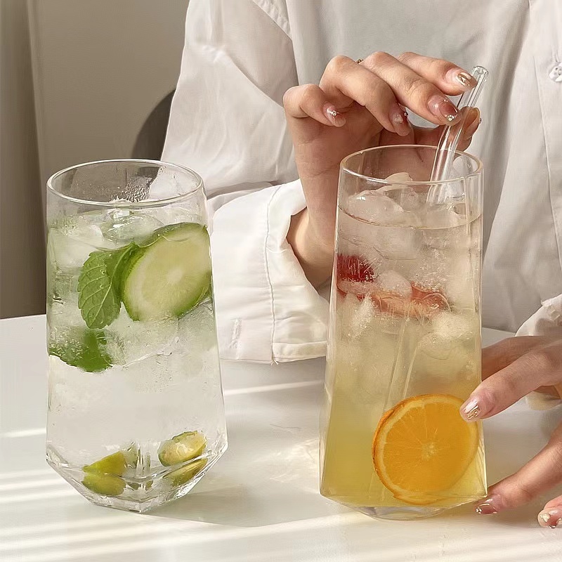 พร้อมส่ง แก้วเครื่องดื่มเย็น ทรงสูงสุดน่ารัก สไตล์มินิมอล คาร์เฟ่ - รูปที่ 6