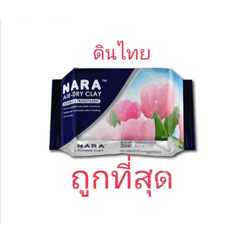 NARA Thai Clay ดินไทย ดินปั้นดอกไม้ ดินปั้นของจิ๋ว ขนาด 250 กรัม (สีขาว/White)
