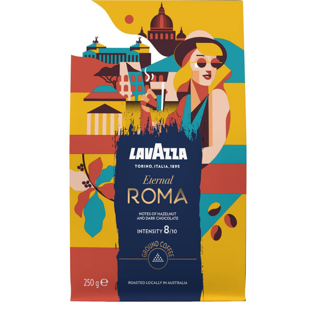 Lavazza Tales Of Italy Eternal Roma Ground Coffee 250g ลาวาซซา กาแฟคั่วบด โรมา อิตาลี 250 กรัม