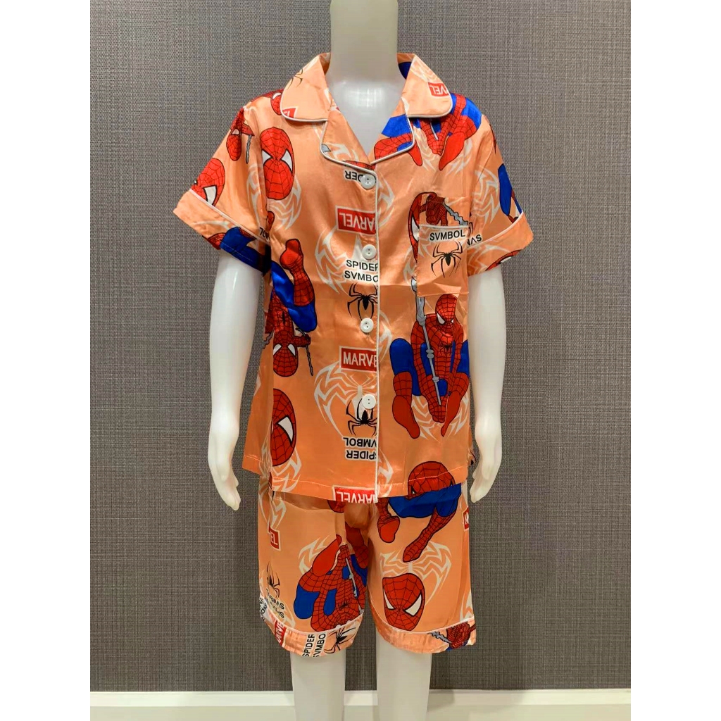 ชุดนอนเด็กเซ็ทเสื้อเเขน-ขาสั้น 3-11ขวบ ผ้าซาตินสุดหรู สวมใส่สบาย ผ้าเย็น ผ้านิ่มไม่เเข็ง No.1041