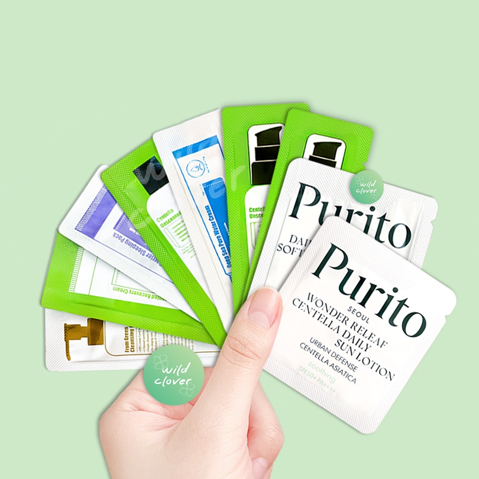 PURITO : tester of wonder releaf centella daily sun lotion, daily soft touch sunscreen exp.2027