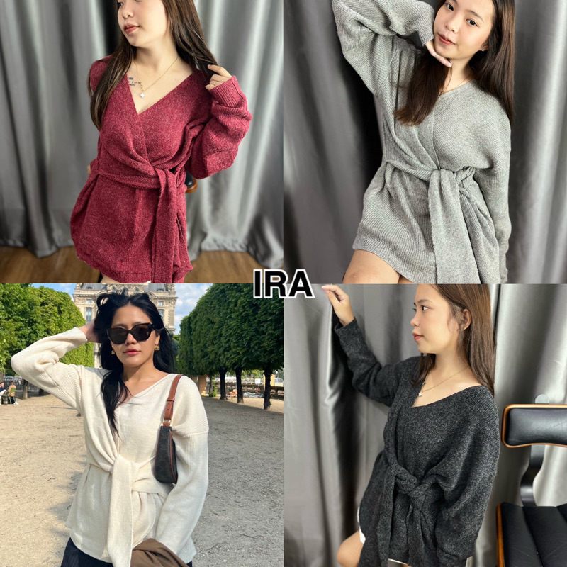 BY IRA ชุดเสื้อคุลมไหมพรม ผูกเอว ผ้าไหมพรม มาดามเวอร์