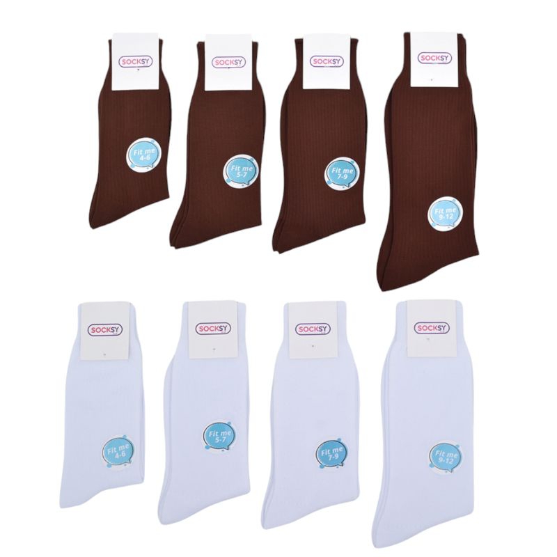 ถุงเท้านักเรียนข้อยาว socksy เกรดพรีเมี่ยม เนื้อผ้าไนล่อน พร้อมส่ง (1/5คู่)