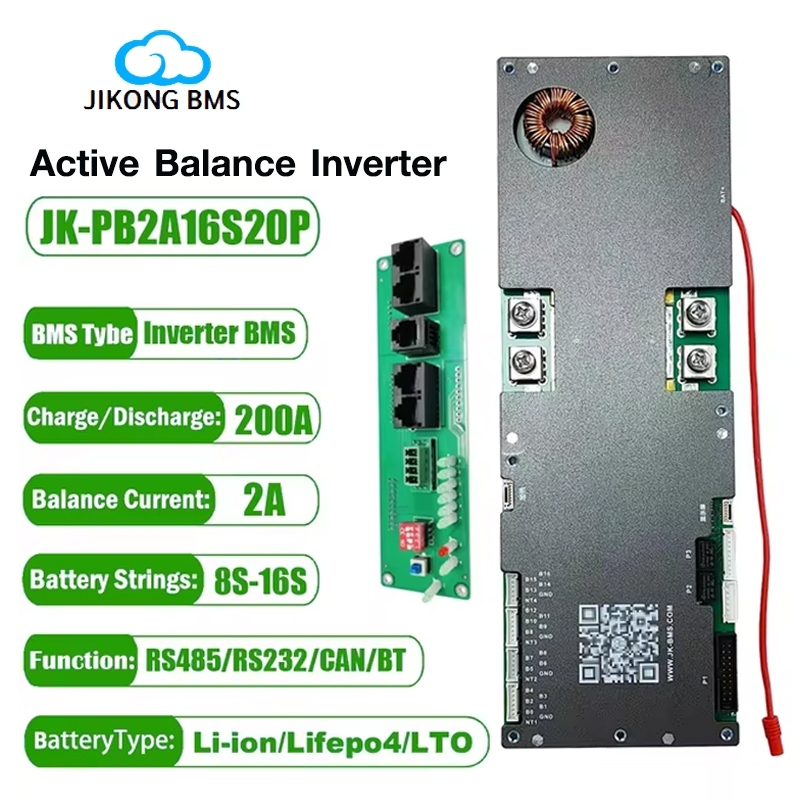 JK BMS PB2A16S20P 15P 10P 200A Active Balance Lifepo4 Battery