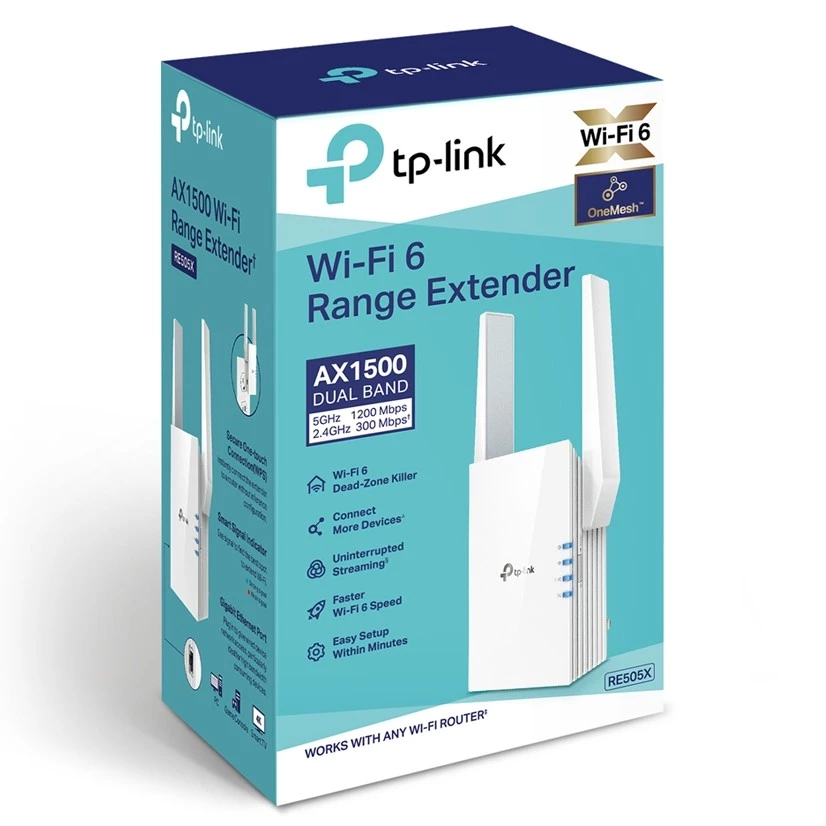 TP-LINK WIRELESS LAN RE505X AX1500 Wi-Fi 6 Range Extender, SPEED: 300 Mbps