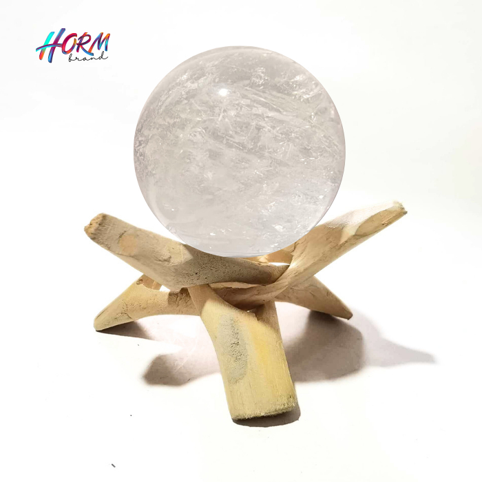 หินกลม Clear Quartz Sphere ควอตซ์ใสทรงกลม แท้100% 1ชิ้น ไม่รวมฐาน