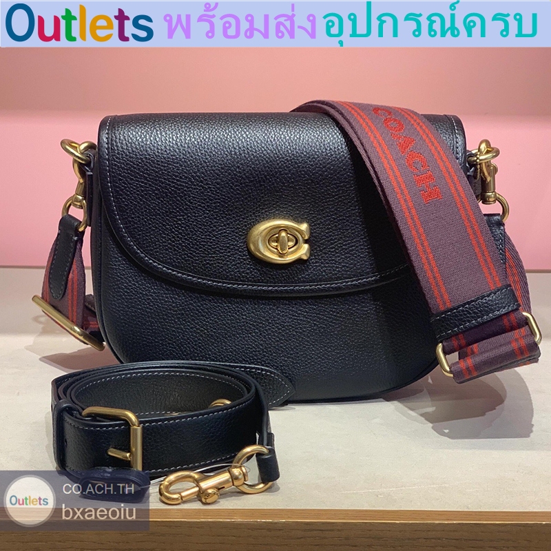 （มาถึง 2-4 วัน）ของแท้ 100% OUTLET Willow Saddle กระเป๋าสะพายข้าง กระเป๋าอาน สายสะพายไหล่สองเส้น CA094
