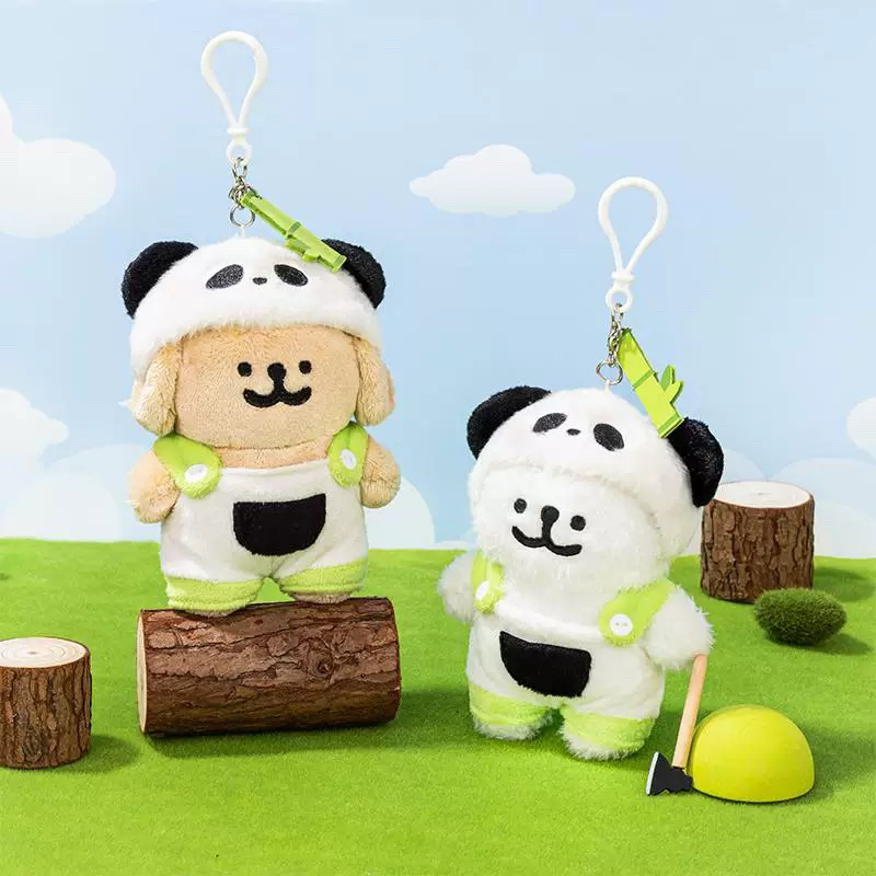 (พร้อมส่ง) พวงกุญแจตุ๊กตา Maltese แพนด้า