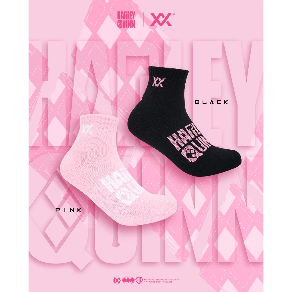 MAXX X HARLEY QUINN SOCKS ถุงเท้ากีฬา , ถุงเท้าแบดมินตัน (สินค้าลิขสิทธิ์แท้ 100%)
